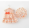 Toddlers Newborn Baby Fashion Girls Sleeveless Print Bowknot Cute Dress And Hat