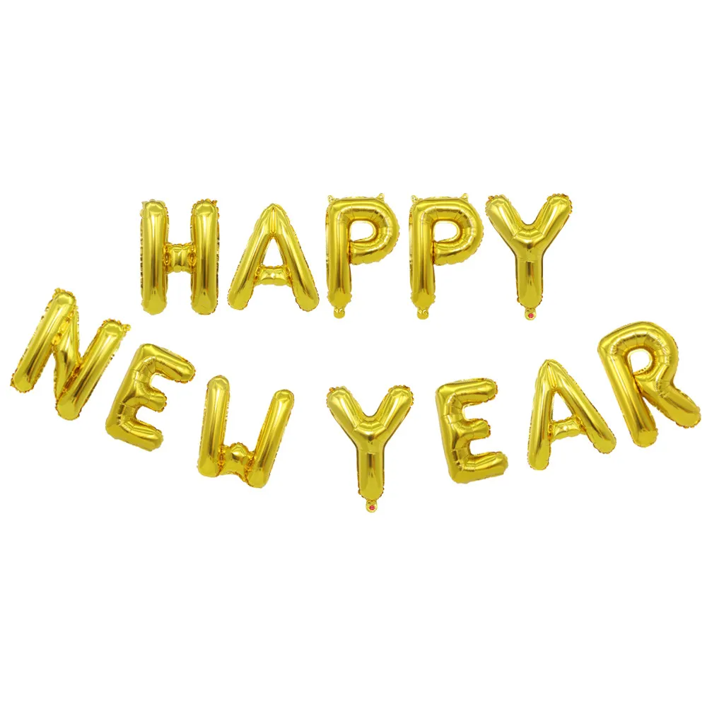 (Buy 1 Get 2) 2024 New Year Party Decoration Happy Letter Balloon Set