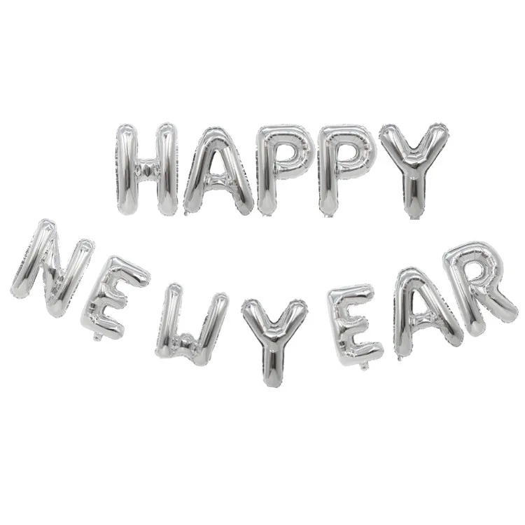 (Buy 1 Get 2) 2024 New Year Party Decoration Happy Letter Balloon Set