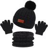 (Buy 1 Get 1) Kids Unisex Autumn Winter Fashion Casual Cute Solid Color Hat Scarf Gloves Three Set