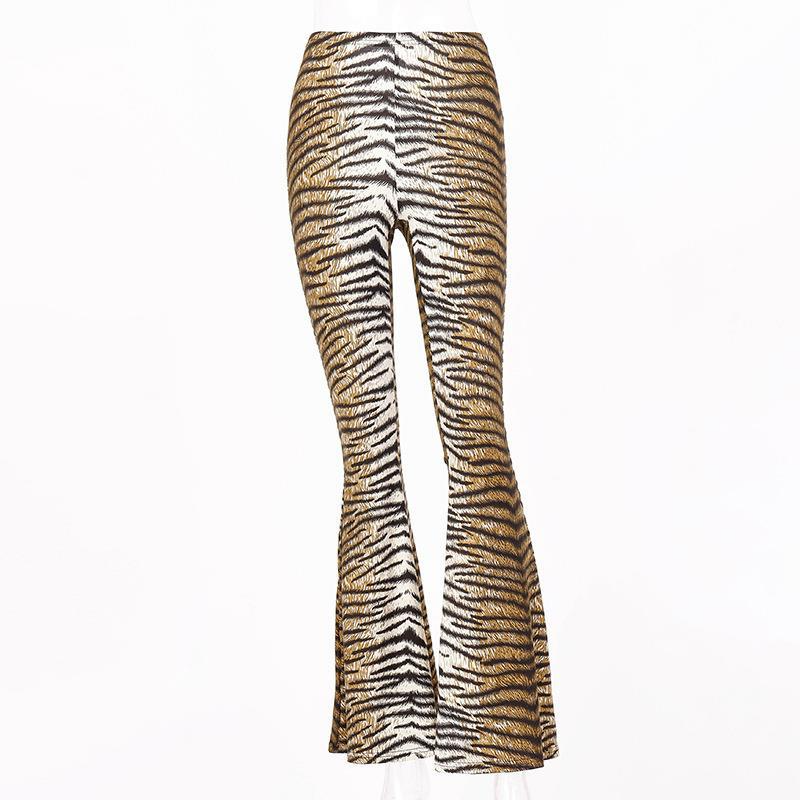 Women'S Fashion Sexy Leopard Printing High Waist Flared Trousers