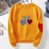 Women Casual Basic Heart Printed Round Neck Sweatshirt