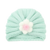 Kids Simple Solid Color Big Flower Warm Woolen Knitted Pullover Hat