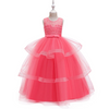 Kids Toddler Big Girls Fashion Party Cute Sweet Floral Solid Color Pearl Pleated Sleeveless Mesh Party Tutu Dress