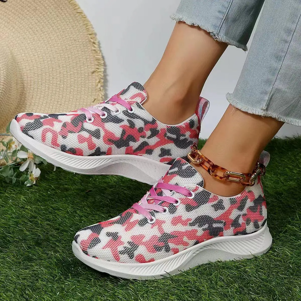 Women Fashion Plus Size Breathable Casual Colorful Printed Sneakers