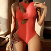 Women Sexy Solid Color Cut Out One-Pieces Swimwear