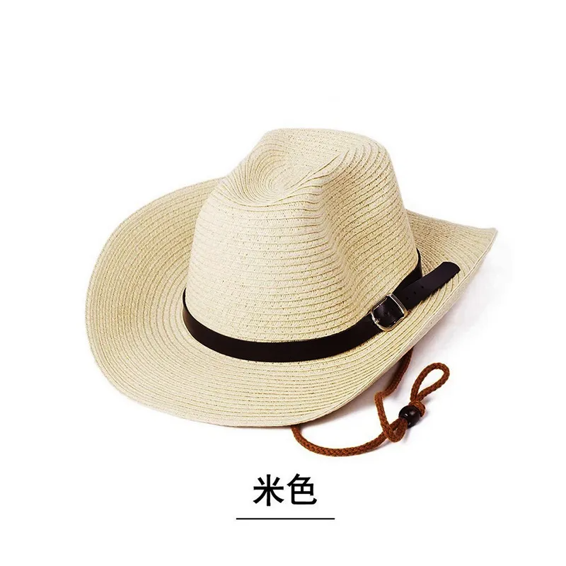 (Buy 1 Get 1) Men'S Foldable Outdoor Sunscreen Beach Sunshade Big Brim Straw Woven Hat