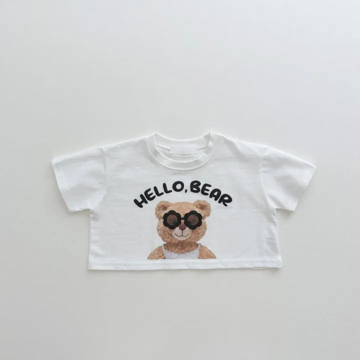 Children Kids Baby Fashion Boys Girls Casual Short Sleeve Cartoon Bear Print T-Shirt