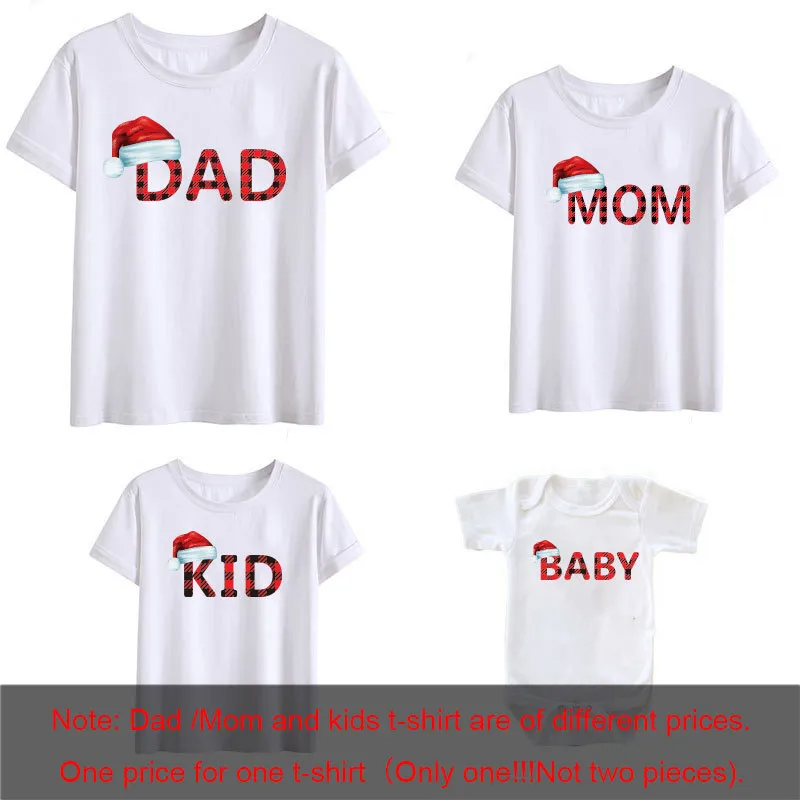 Christmas Cartoon Fashion Letter Elk Print Round Neck Short Sleeve Parent-Child T-Shirt