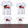 Christmas Cartoon Fashion Letter Elk Print Round Neck Short Sleeve Parent-Child T-Shirt