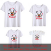 Christmas Cartoon Fashion Letter Elk Print Round Neck Short Sleeve Parent-Child T-Shirt