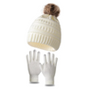 (Buy 1 Get 2) Kids Casual Cute Fur Ball Color Matching Knitwear Gloves Hat Sets