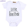 Children Kids Toddlers Fashion Boys Basic Casual Short Sleeve Brother Letter Print T-Shirt Bodysuit