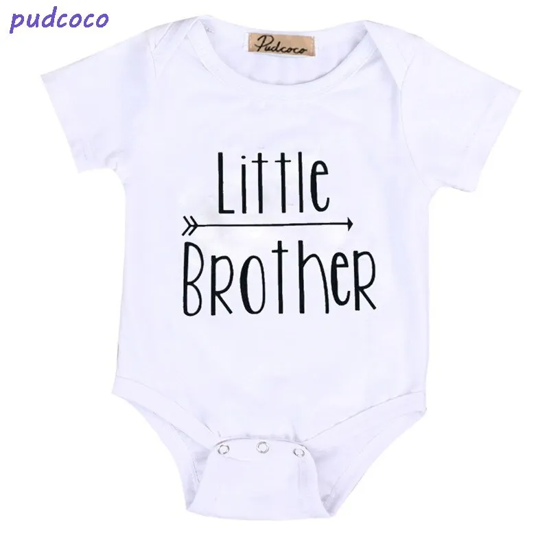 Children Kids Toddlers Fashion Boys Basic Casual Short Sleeve Brother Letter Print T-Shirt Bodysuit