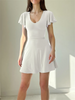 Elegant Women Fashion Spring Solid Color Short Sleeve Office Chic Midi Dress