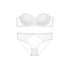 Women'S Sexy Soft Steel Ring Glossy Seamless Strapless Bra Panty Set