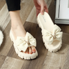 )2 pairs) Women Fashion Bow Thick-Soled Slippers