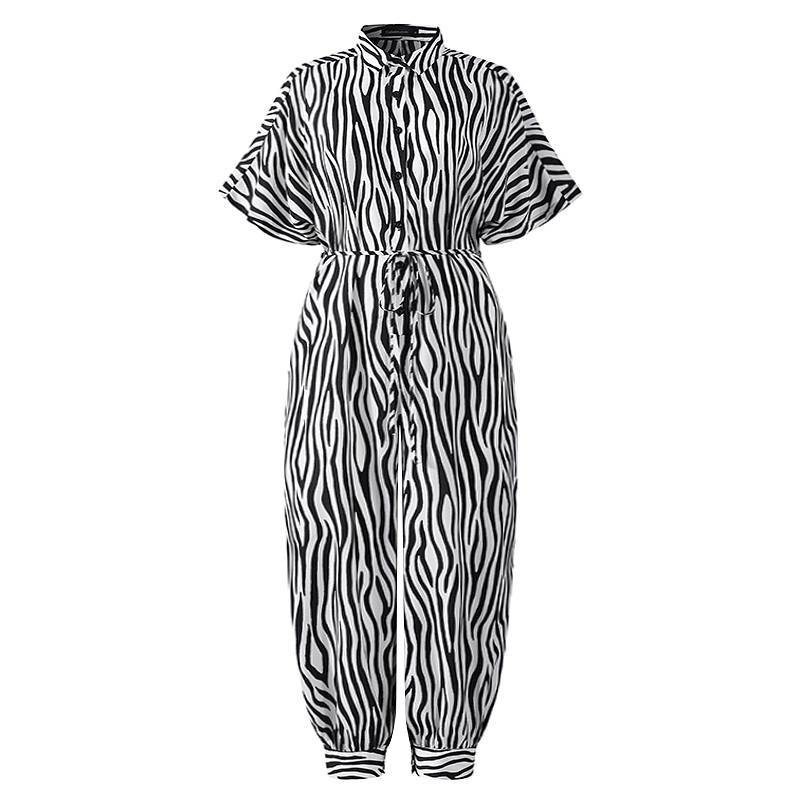 Women Casual Single-Breasted Loose Jumpsuits