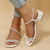 Women Fashion Plus Size Chunky Heel Square PU Sandals