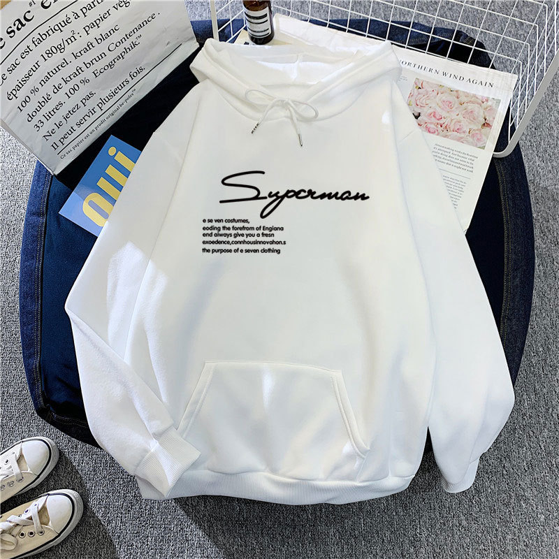 2 Pieces Women'S Fashion Letter Print Loose Fleece Hooded Sweatshirt