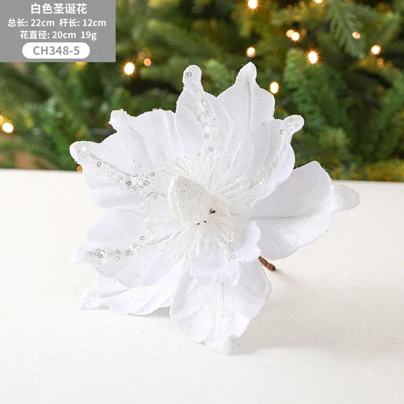 (Buy 1 Get 1) Simple Champagne Simulation Gold Powder Christmas Flower Scene Decoration