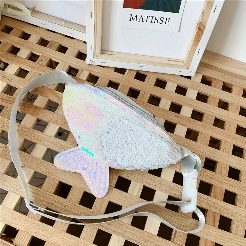 Kids Girls Cute Sequin Shiny Mermaid Waist Bag