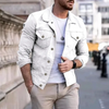 Men Fashion Casual Slim Fit Denim Jacket Multi Pocket Button Coat