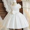 Kids Toddler Girls Fashion Party Cute Sweet Solid Color Bow Pleated Sleeveless Party Tutu Dress