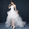 Women Temperament Solid Color Tail Tube Top Wedding Dress