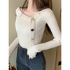 Women Fashion Slim Solid Color Base Knit Sweater