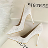 Women Sexy Shining Sequins Decor Pointed-Toe Stiletto Shoes Pumps