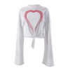 Women'S Fashion Heart Cutout Long Sleeve Crop Top