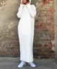 Women Ramadan /Eid Loose Casual Solid Color Knitted Hooded Long Sleeve Sweatshirt Plus Size Dress