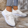 Women Casual Plus Size Solid Color Mesh Breathable Flat Sneakers