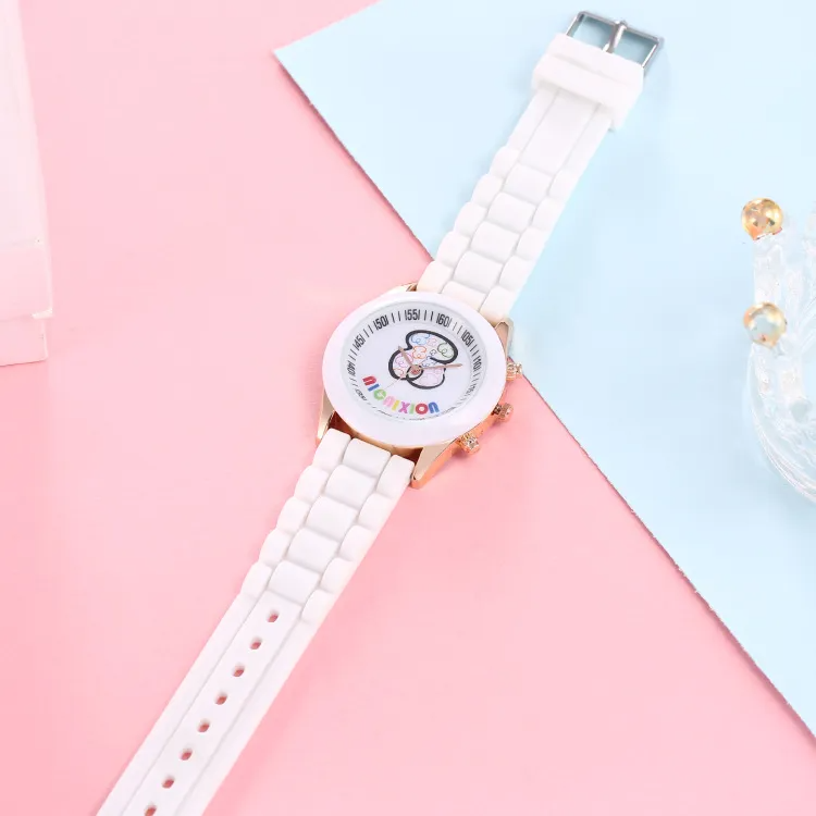 Kids Cute Silicone Band Candy Color Colorful Cartoon Bear Watch