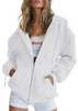 (Buy 1 Get 1) Women Casual Loose Zipper Long Sleeve Hooded Sweatshirt Jacket