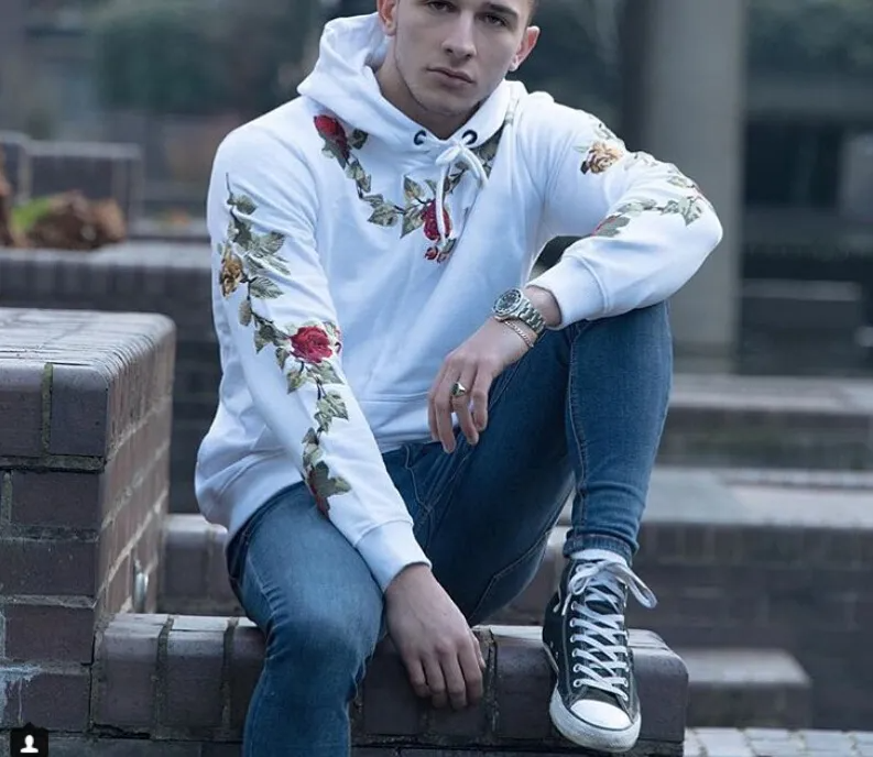 Men Casual Printed Hooded Long-Sleeved Hoodies