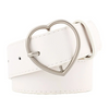 Women Fashion Style Frosted Leather Metal Heart Shape Buckle Wide Belt