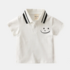 Children Kids Baby Fashion Boys Short Sleeve Cute Smile Print Lapel Casual Basic T-Shirt