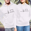 Couple Fashion Color Blocking Printed Long Sleeve Hoodie