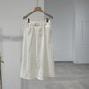 Women Fashion Elegant Mid-Length Solid Color Pocket Office Chic Skirt