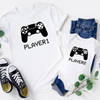 Player1 Player2 Video Game Pattern Print Parent-Child Dress Father-Son Round Neck Loose Top