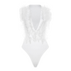 Summer Women'S Fashion Sweet Dating Sleeveless Lace Sexy V-Neck Low-Cut Slim Bodysuit