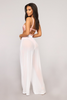 Solid Color Women Sexy Solid Mesh See-Through Casual Wide-Leg Pants