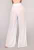 Women'S Fashion Sexy Solid Color Mesh See-Through Wide-Leg Pants