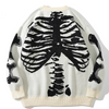 Men'S Fashion Skull Print Round Neck Long Sleeve Loose Sweater