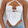 Women'S Sexy Hollow Lace-Up Halter Neck Slim Tank Top