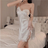 Women Lingerie Lace Sexy Pajamas Solid Color Satin Nightdress