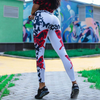 Women Block Color Butterfly Graphic Print Sports Leggings