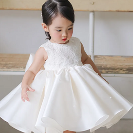 Kids Toddler Girls Fashion Party Cute Sweet Solid Color Bow Pleated Sleeveless Mesh Party Tutu Dress